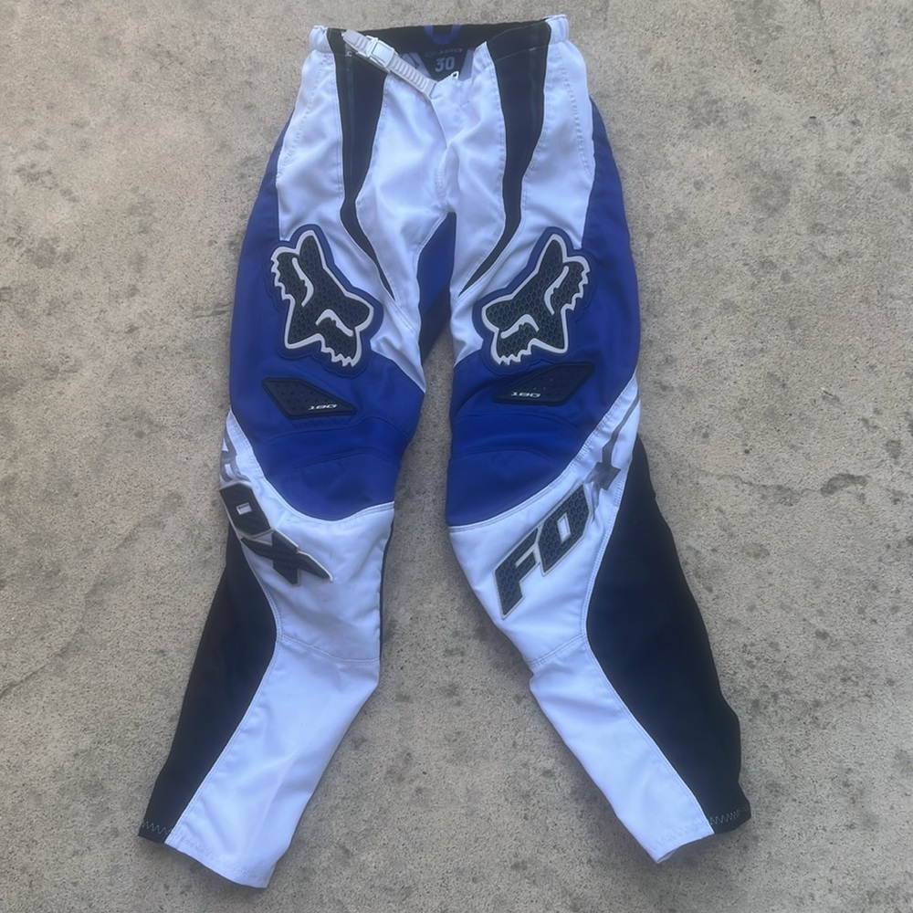 FOX 180 Men's Blue/White Motorcross Riding Pants Size 30
